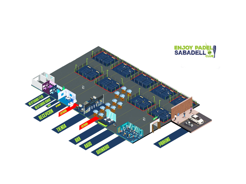 9 pistas-Instalaciones-enjoy-padel-sabadell